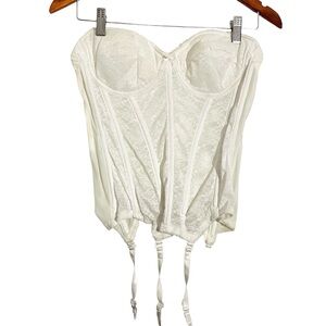 L1 WHITE LACE UNDERWIRE BONED CORSET- 34B/ MEDIUM/ LARGE- lingerie